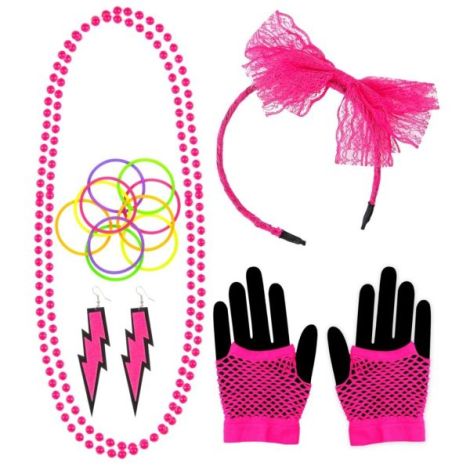 Set Accesorii Anii 80 Roz Widmann | Carnaval