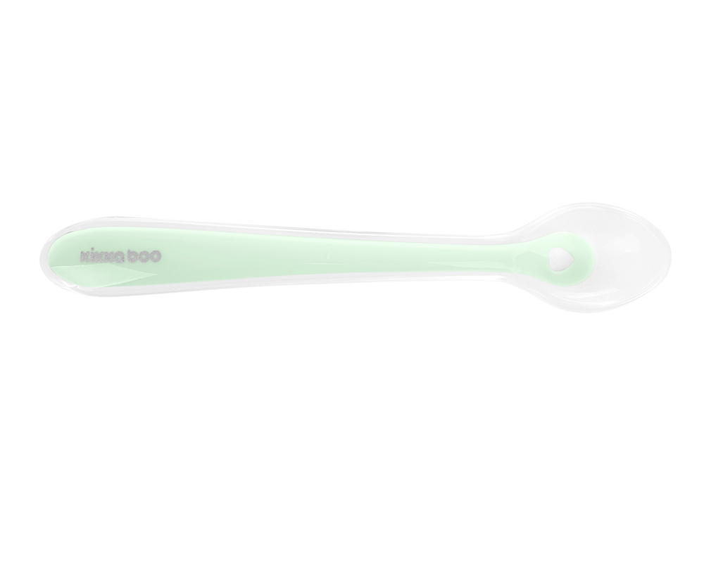 Set 2 lingurițe KikkaBoo Mint, silicon moale - imagine 2