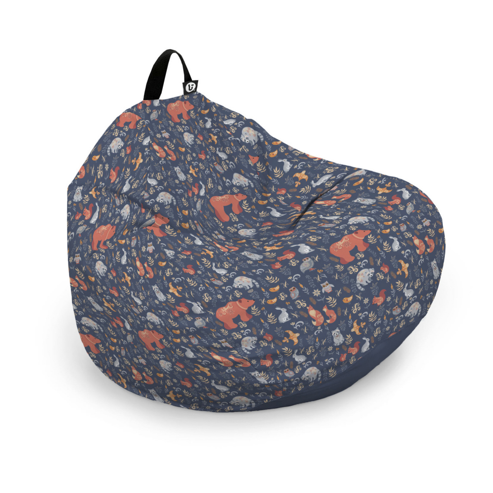 Husă Puf Bean Bag Para XL Updeco, Model Prietenii Pădurii - imagine 6