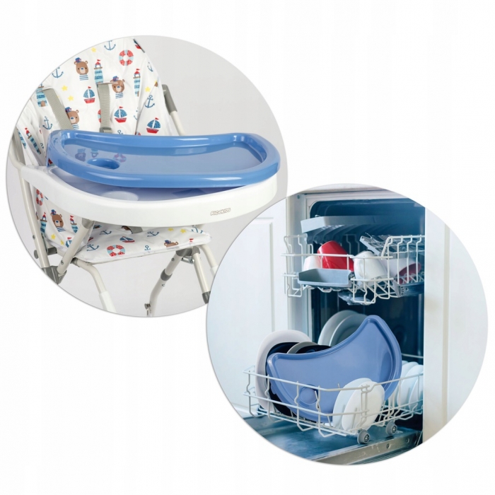 Scaun de masă Ricokids Eldo Alb/Albastru, Ergonomic