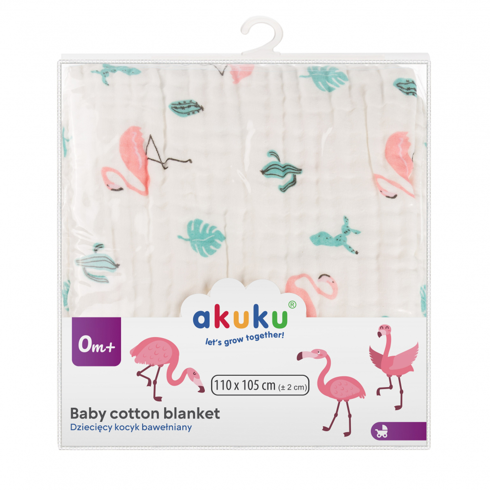 Patura Muselina Akuku Flamingo Multifunctionala - imagine 3