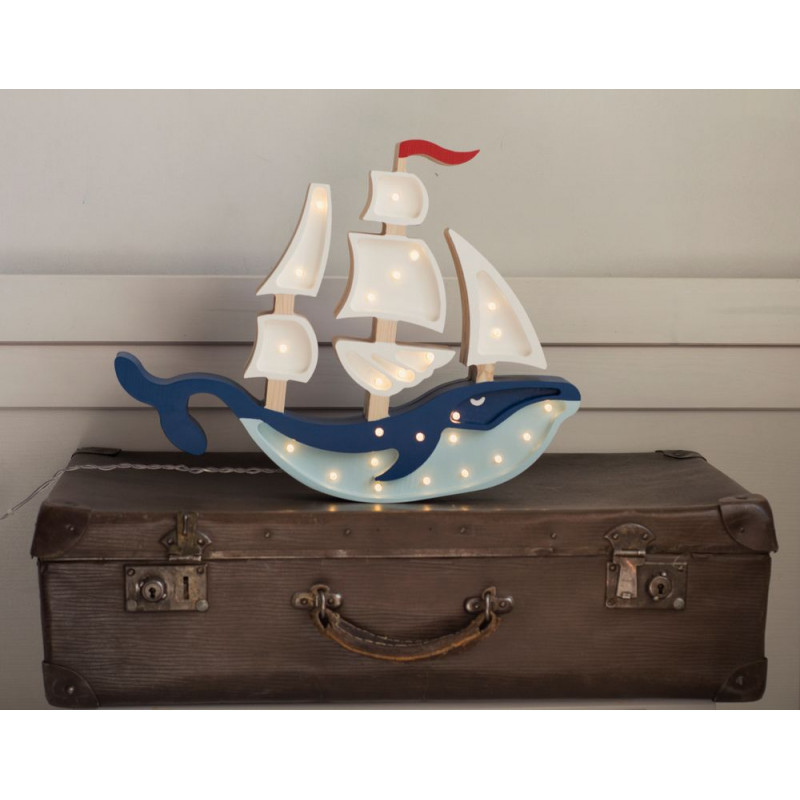 Little Lights Vapor Navy - Lampa lemn manual - imagine 3