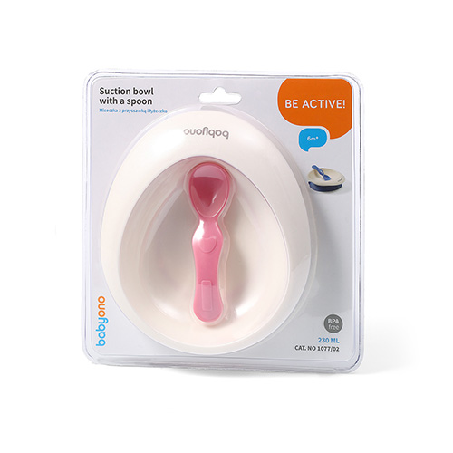 Set Castron și Linguriță Babyono Roz - imagine 3