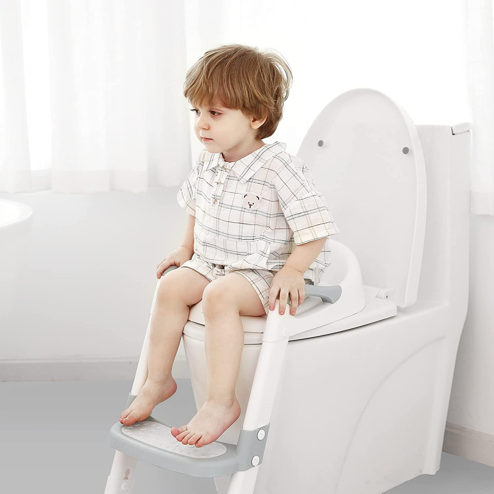 Reductor Toaleta Little Mom Safe Grey cu Manere - imagine 10