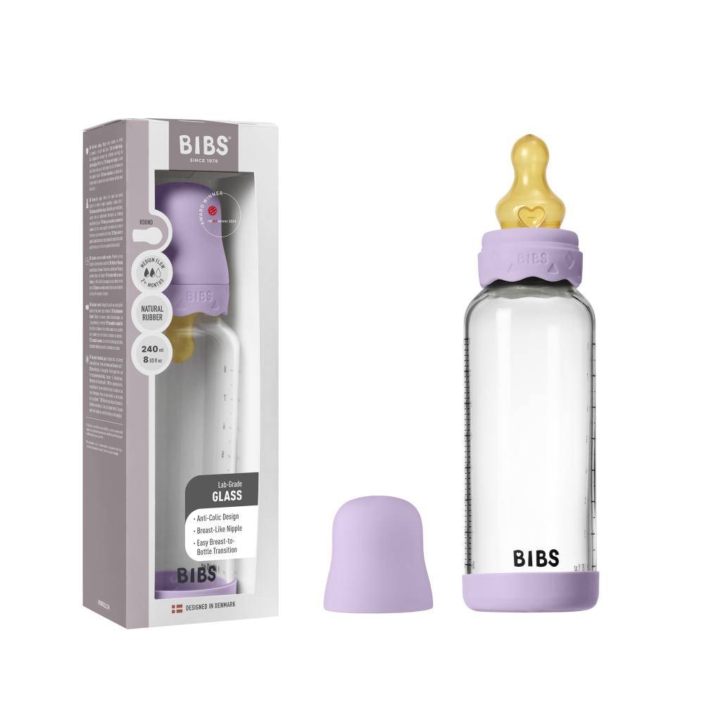 Biberon Anticolici Bibs Bohome din Sticlă Violet - imagine 5