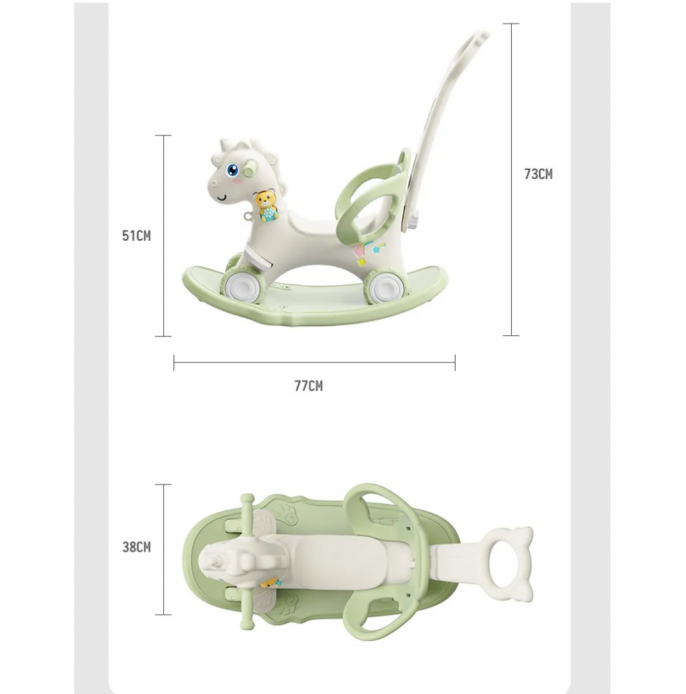 Balansoar 3 in 1 Unicorn Green | Nichiduta