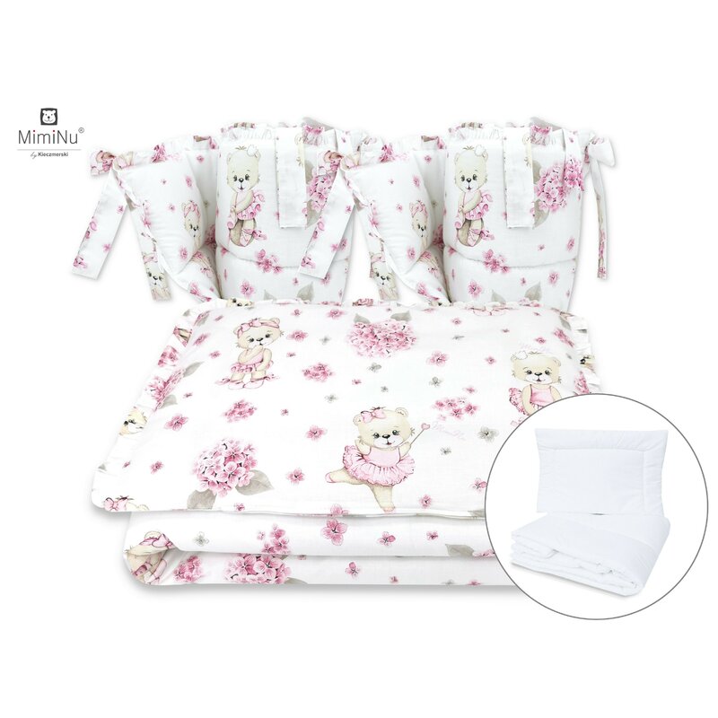 Set Lenjerie Patut MimiNu Pink Ballerina 6 Piese - imagine 4
