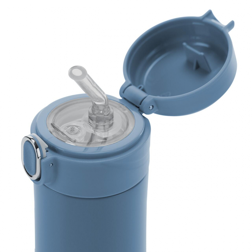 Sticlă Reer cu pai, oțel inoxidabil, 350ml, Albastru - imagine 4