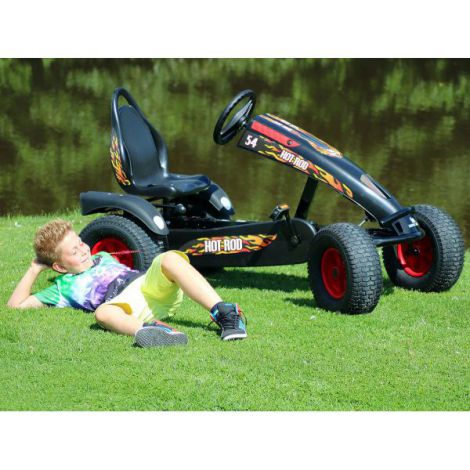 Kart Hot Rod BF1 Dino - Negru, Frână Pedale - imagine 7