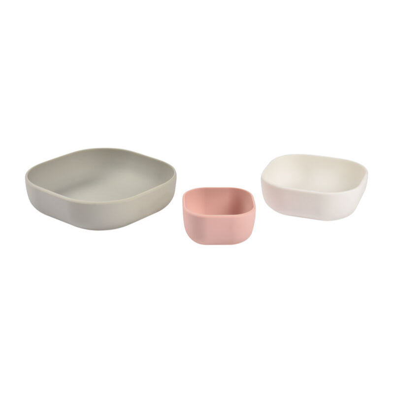 Set 3 Boluri Silicon Beaba Velvet Grey