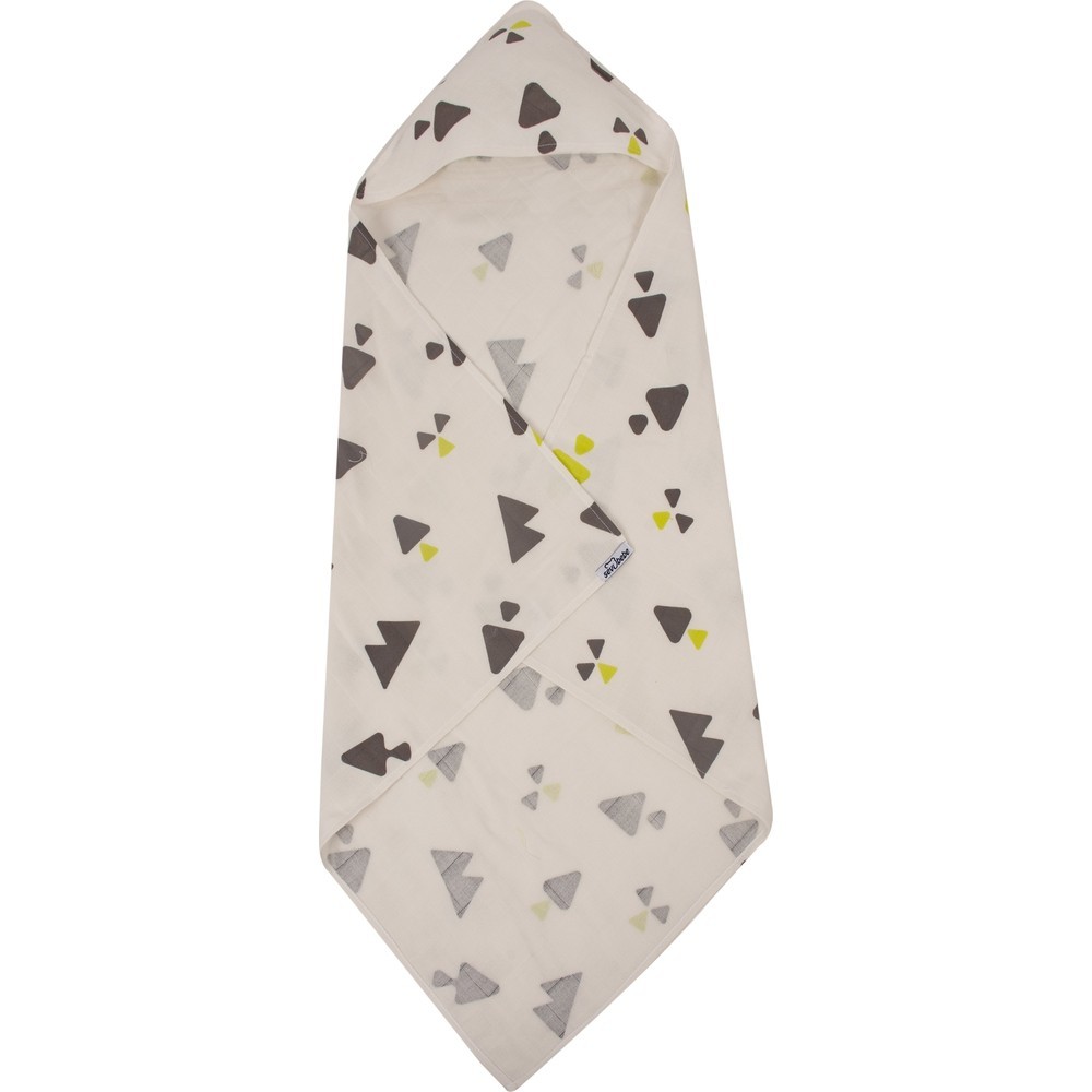 Prosop baie cu gluga SeviBebe Grey Triangle - imagine 2