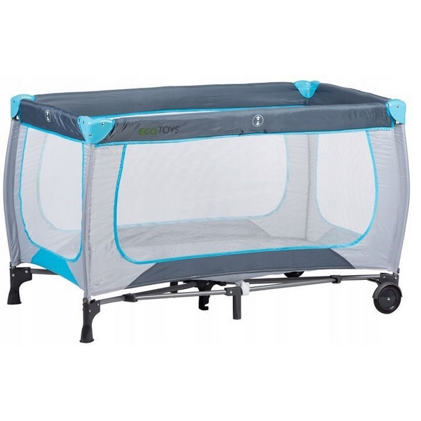 Patut pliabil Ecotoys Gri, cu Leganare - imagine 8