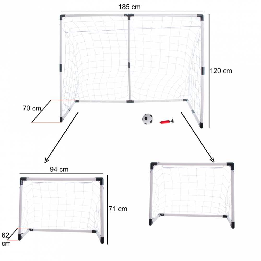 Set Poartă Fotbal Ikonka 2in1 cu Minge - imagine 5