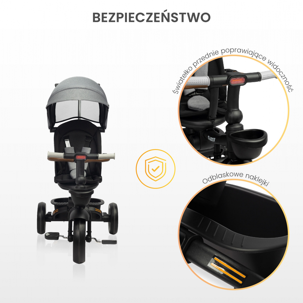 Tricicleta Toyz Saber Grey, Pliabilă, 5-în-1 - imagine 8