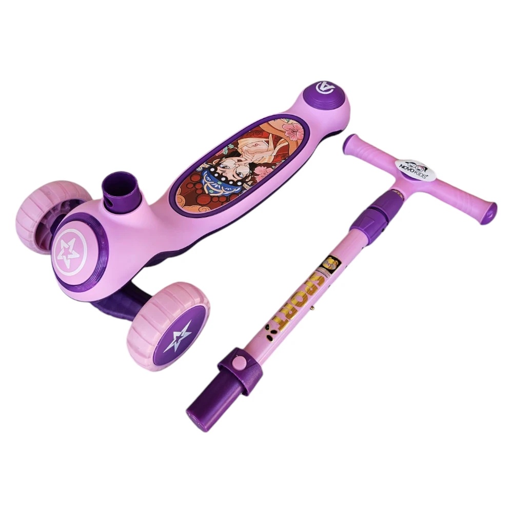 Novokids Scooter Roz Pliabil cu Roti Luminoase - imagine 3