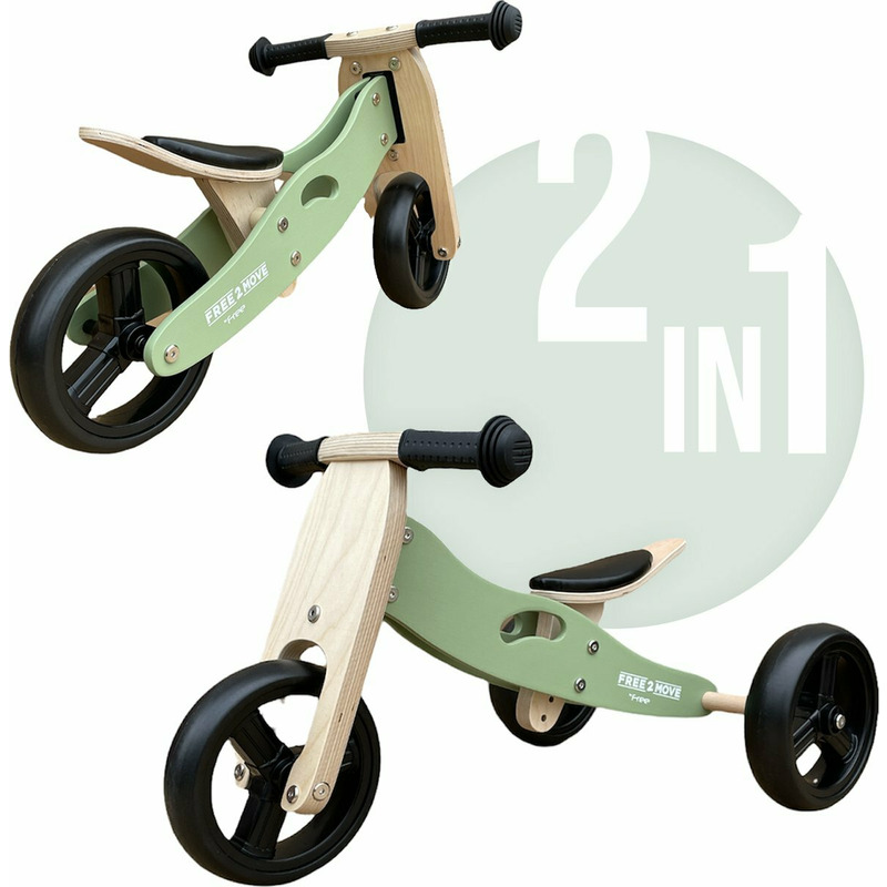 Tricicleta Free2Move 2in1 Lemn Mint 1-3 Ani - imagine 2