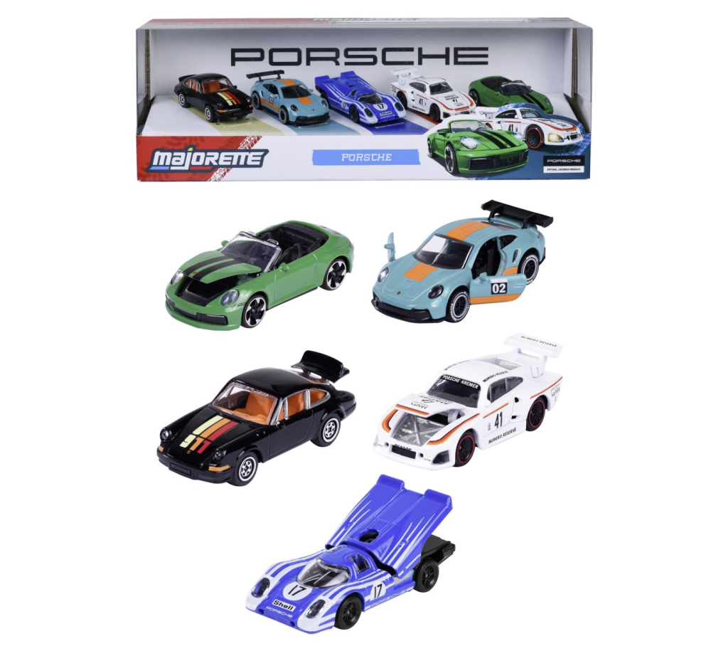 Set 5 Mașini Porsche Metalice Majorette 1:64