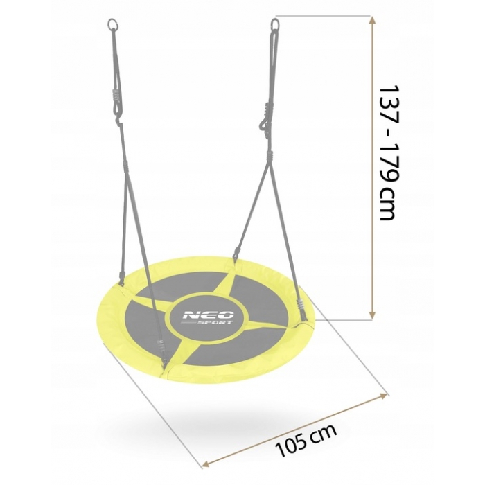 Leagan Tip Cuib Neo-Sport Swingo 100cm Galben - imagine 7