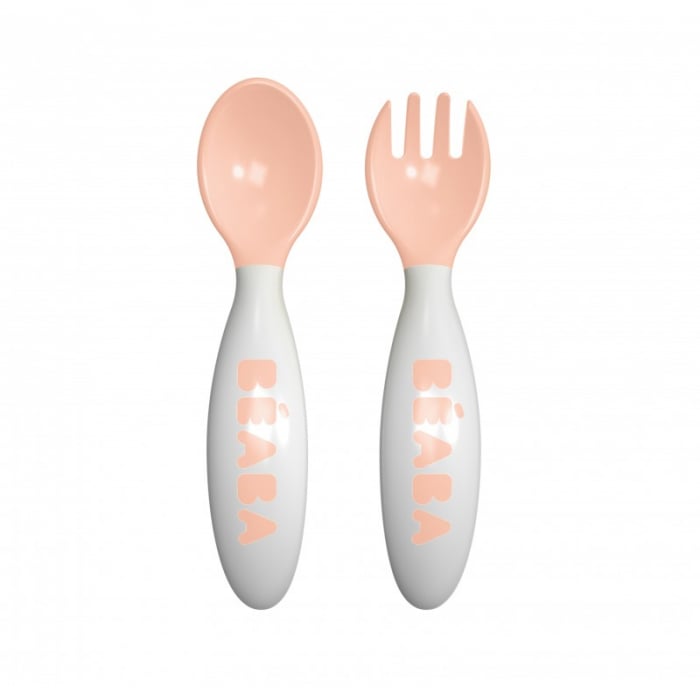Set Linguriță și Furculiță Ergonomică Beaba Pink