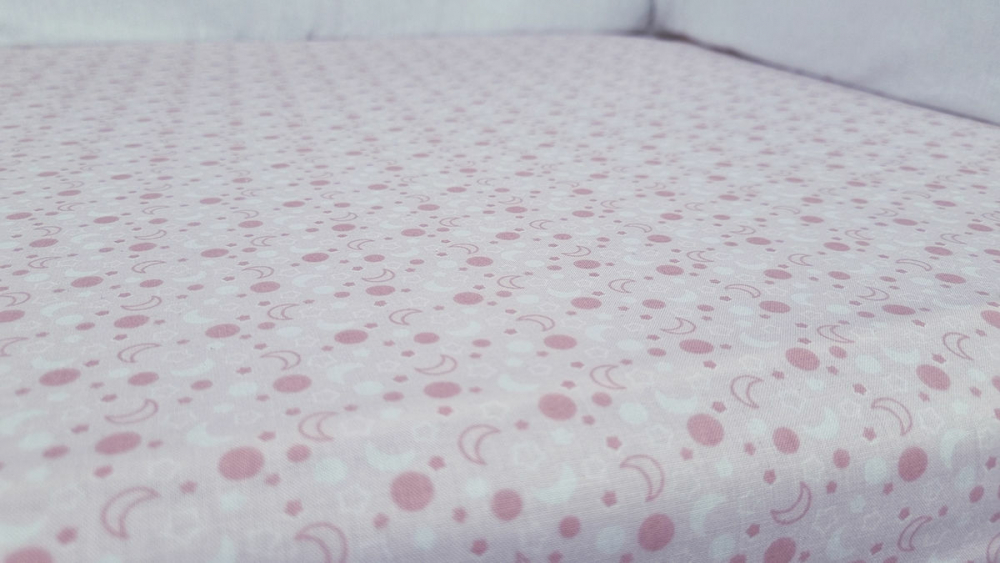 Cearceaf KidsDecor Pink Moon, Bumbac Elastic