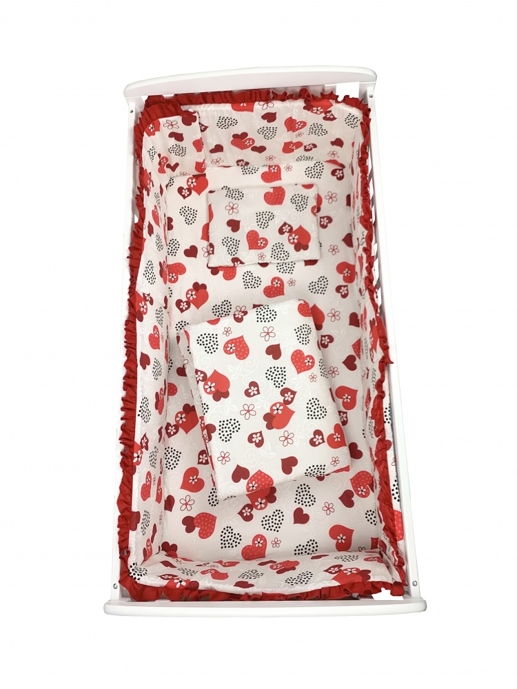 Set Lenjerie Patut 5 Piese Croitoria Noastra Rosu