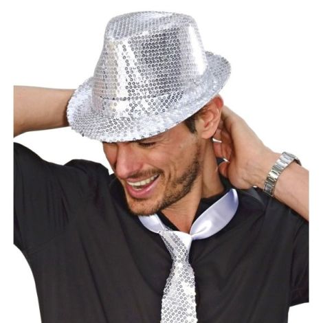 Pălărie Fedora Argintie Widmann - Petrecere Carnaval - imagine 2