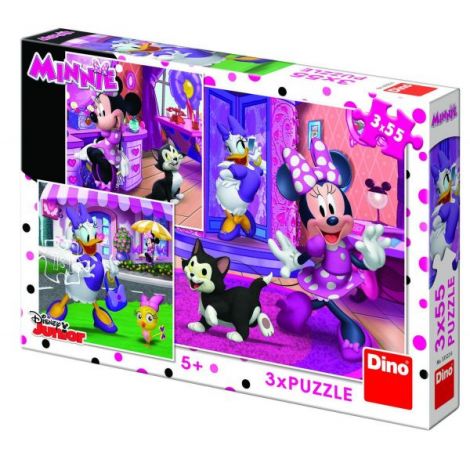 Puzzle 3 in 1 Minnie 55 piese Dinotoys