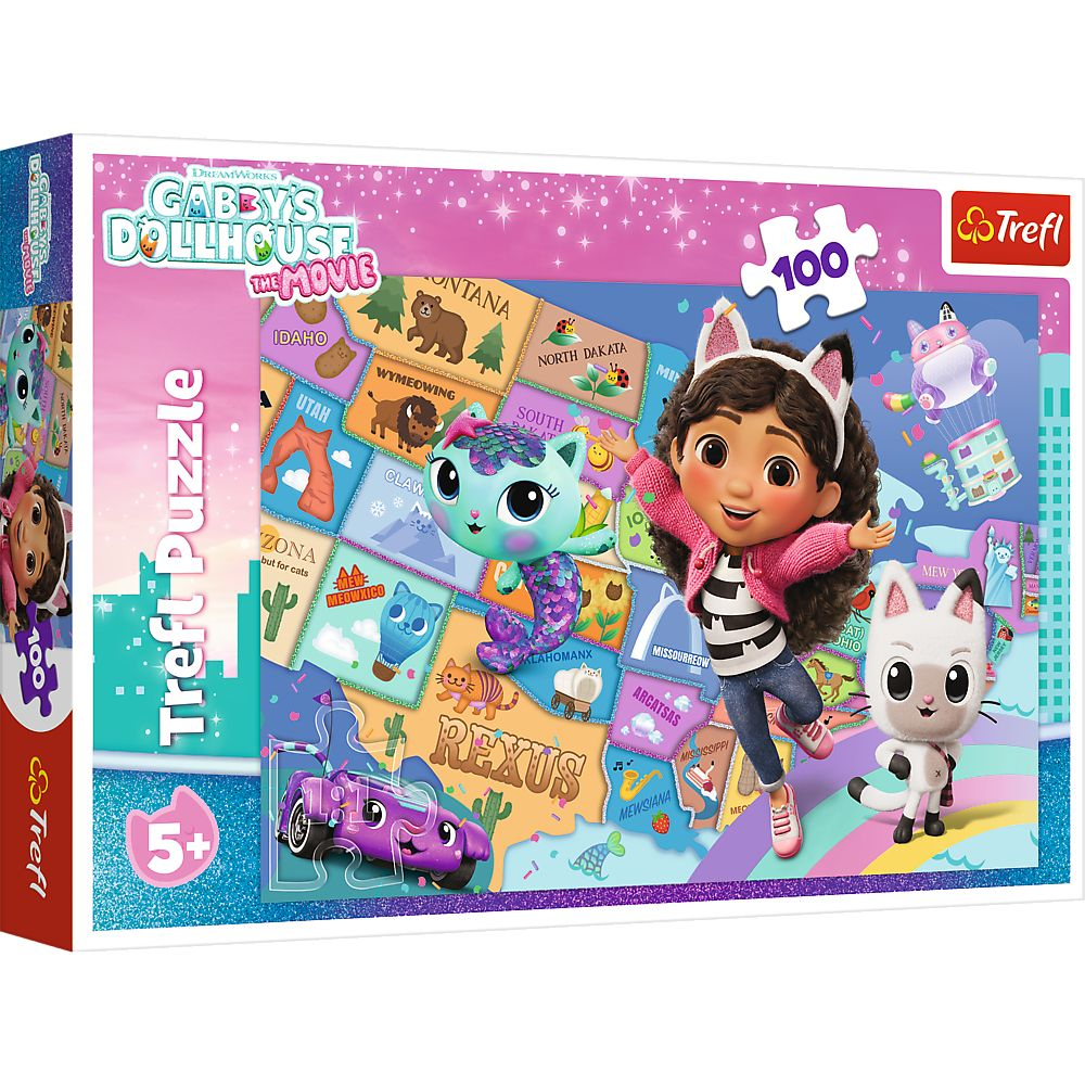 Puzzle Trefl 100 Gabby's Dollhouse - Dezvoltă Creativitatea