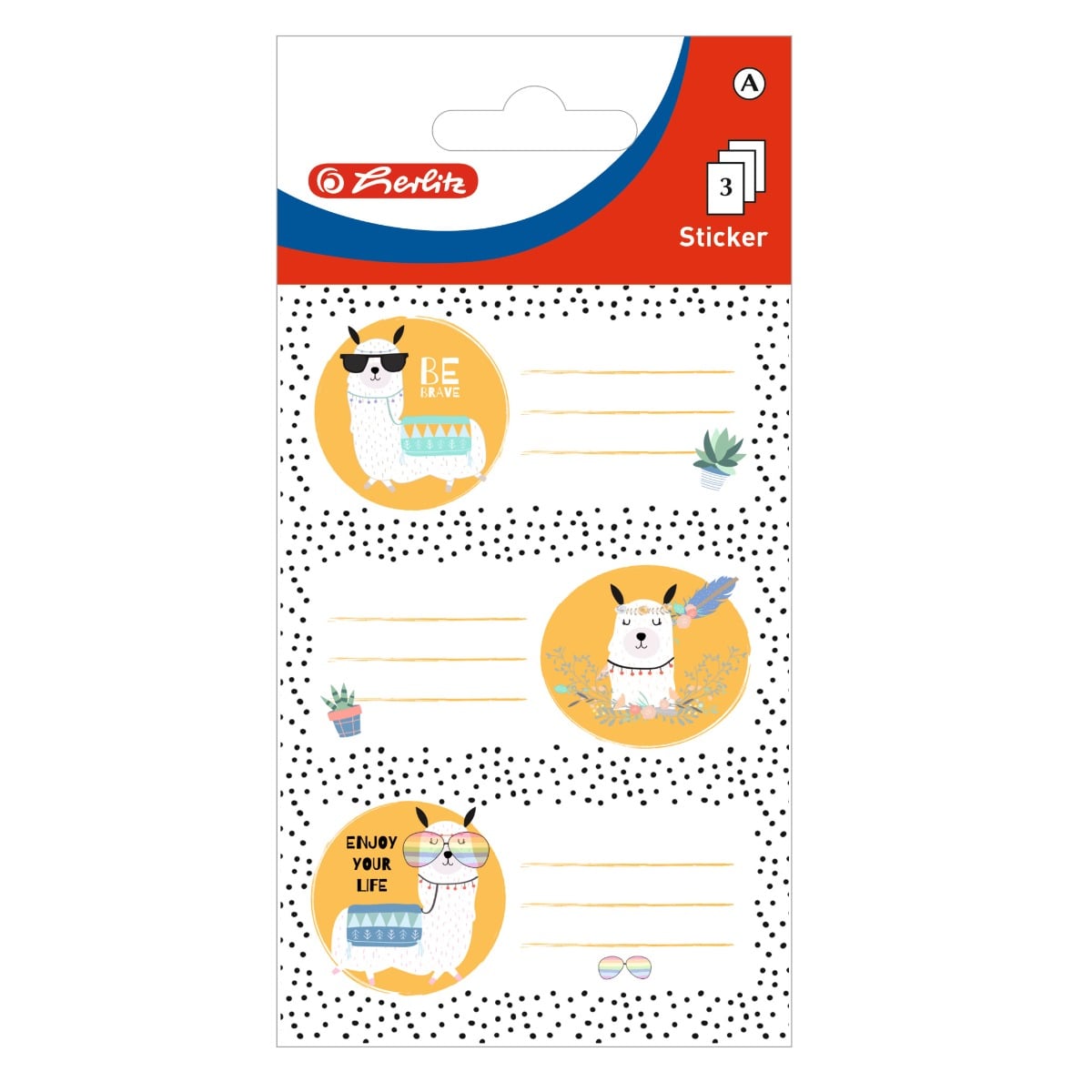Set 9 etichete Herlitz Llama