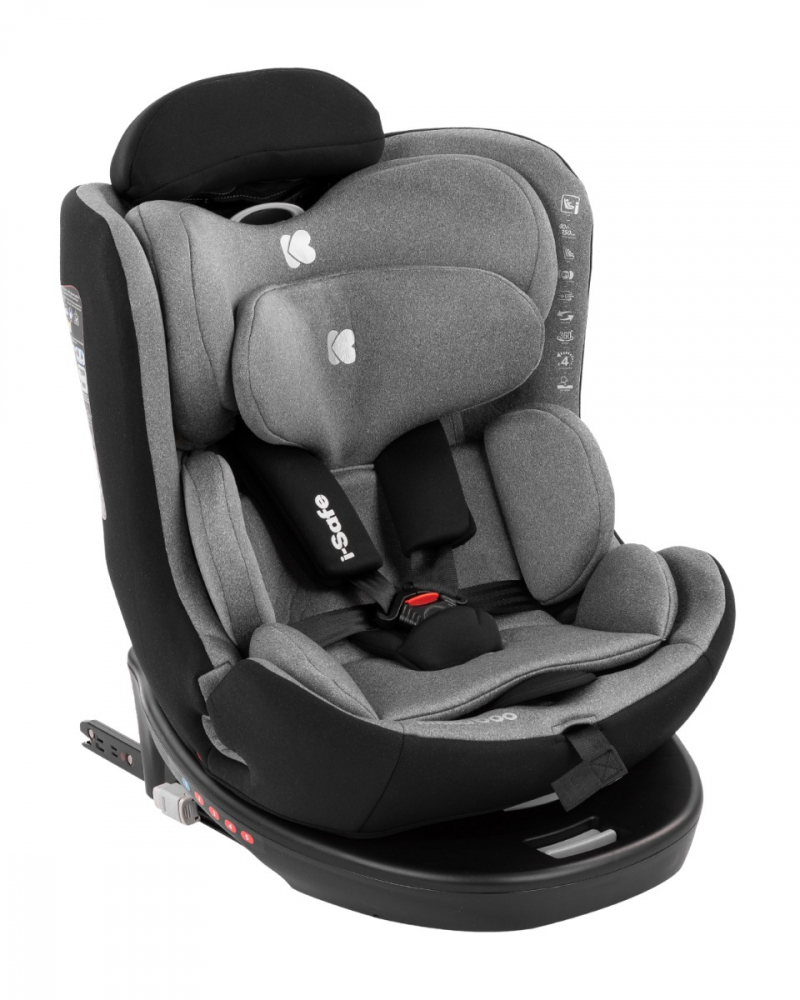 Scaun Auto KikkaBoo i-SIZE ISOFIX, Gri - imagine 9