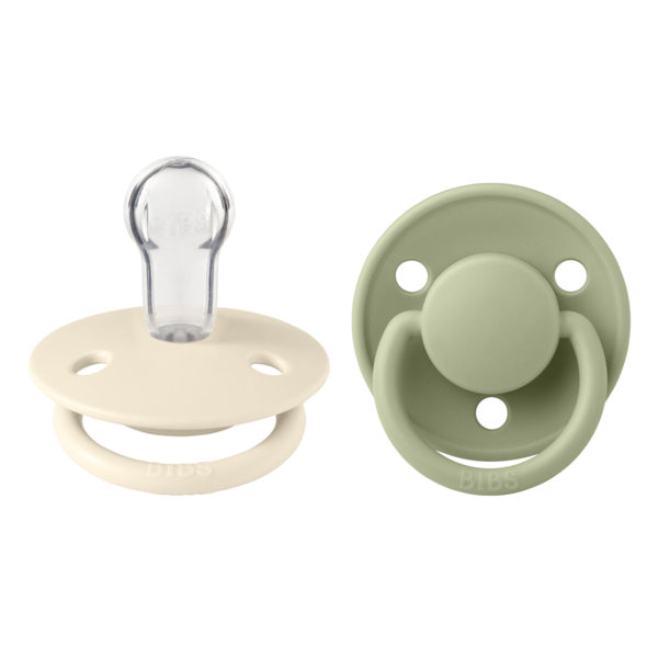 Set 2 Suzete Bibs Silicon Ivory Sage, Tetina Rotunda - imagine 3