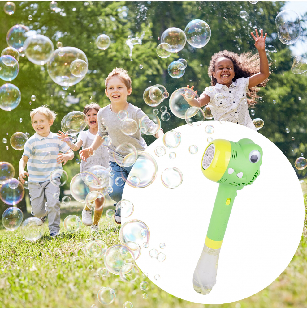 Pistol Baloane Sapun Bubble Dino cu Lumini Malplay - imagine 5