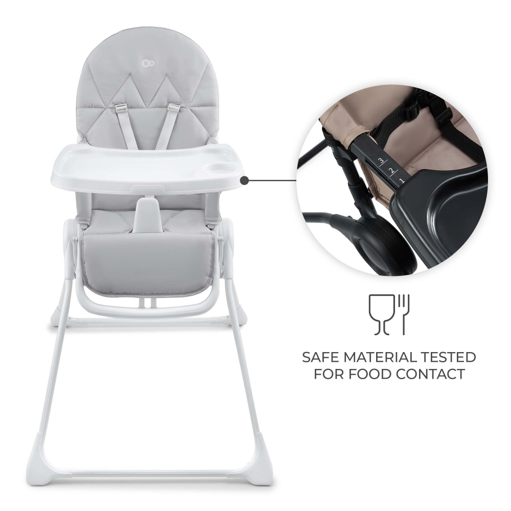 Scaun masă Kinderkraft Binci Light Grey - Practic - imagine 3