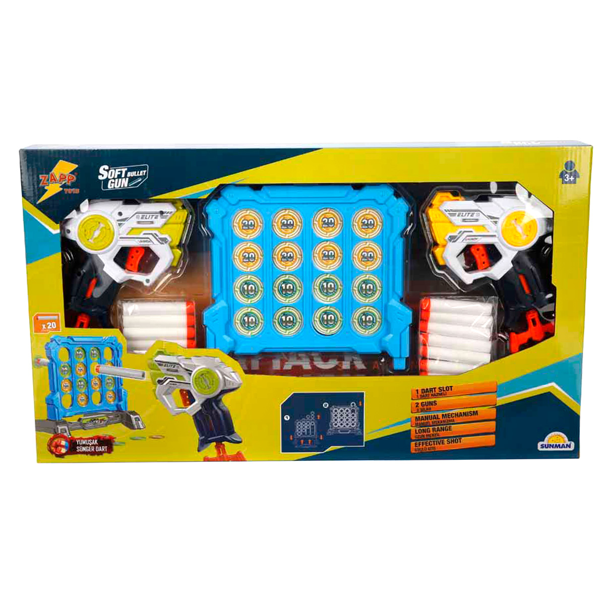 Set 2 Pistoale Zapp Toys cu 20 Săgeți și Țintă