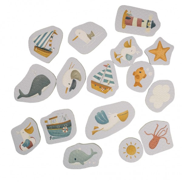 Figurine Spumă Baie Little Dutch Marinarii, Set 18 Bucăți - imagine 3