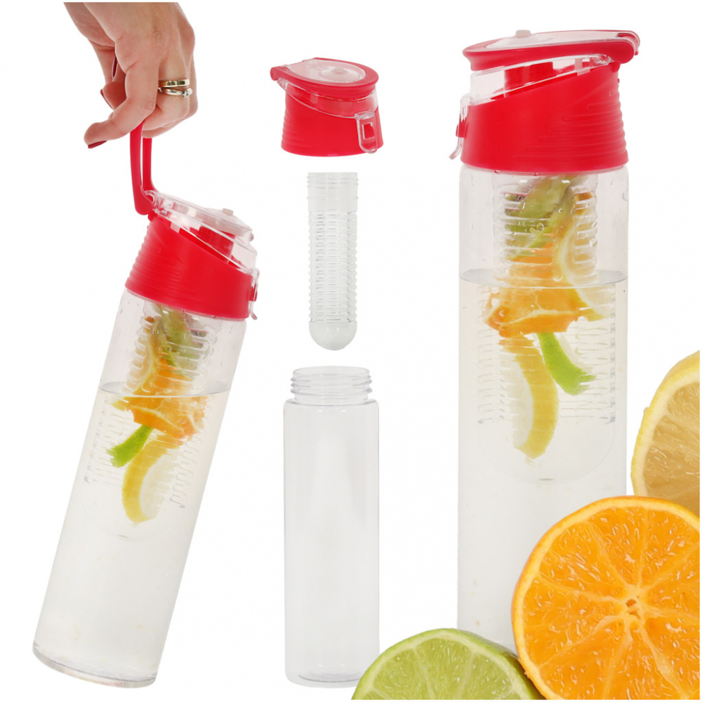 Sticlă Apă cu Infuzor Ikonka 800ml Roșu