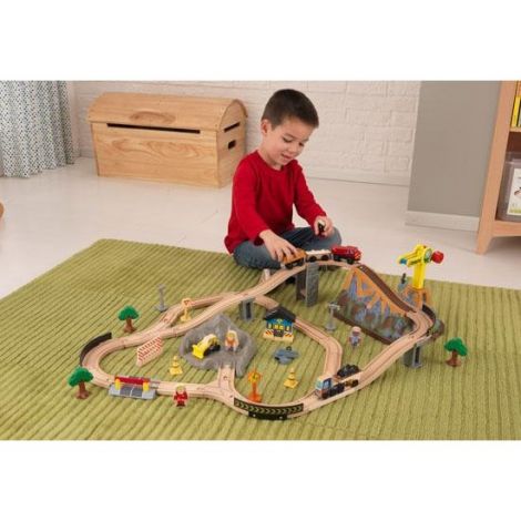 KidKraft Set Trenulet Santier, 61 Piese, Depozitare Bucket Top - imagine 2