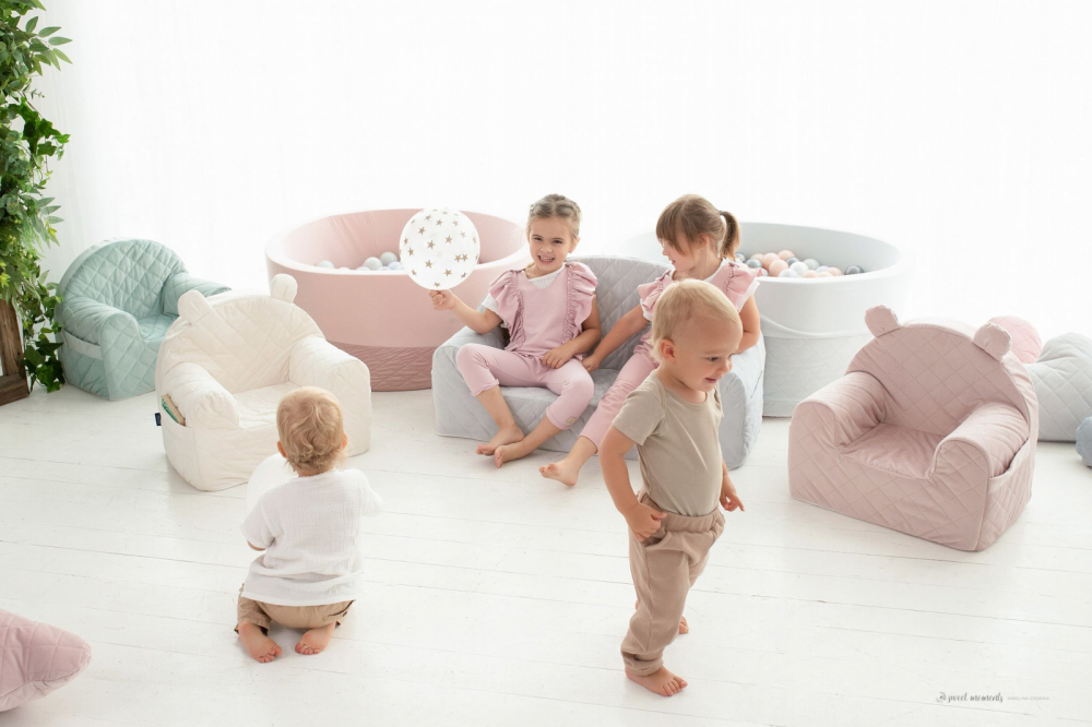 Fotoliu BabySteps Catifea Velvet Ursulet - imagine 3