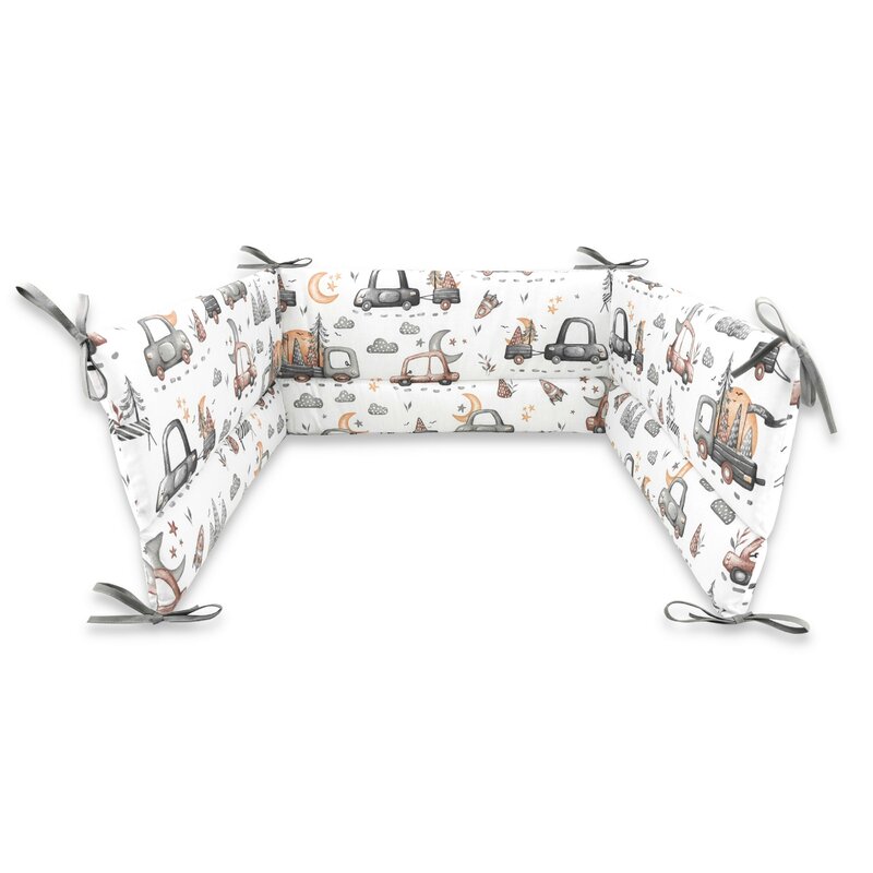 Lenjerie Patut 3 Piese Miminu Cars Grey 120x60