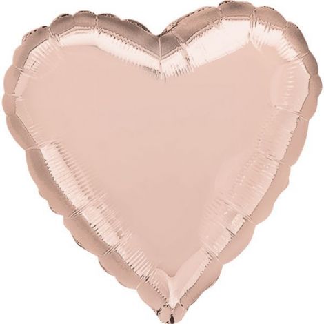 Balon Folie Inimă Rose Gold Amscan | Decor Perfect