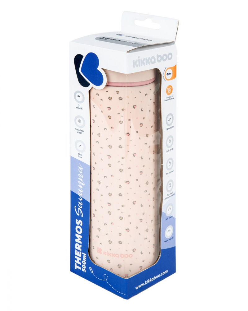 Termos KikkaBoo Savanna Pink | Menține 12h Temperatură