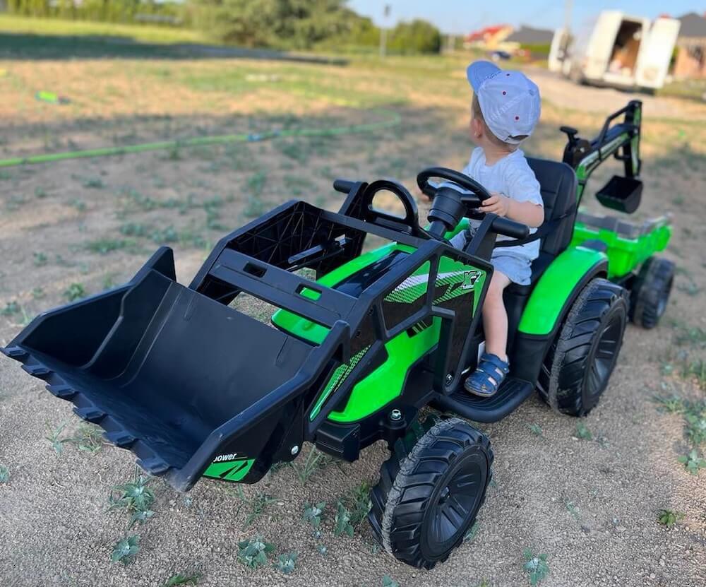 Tractor Excavator Electric 12V cu Remorcă Autokids