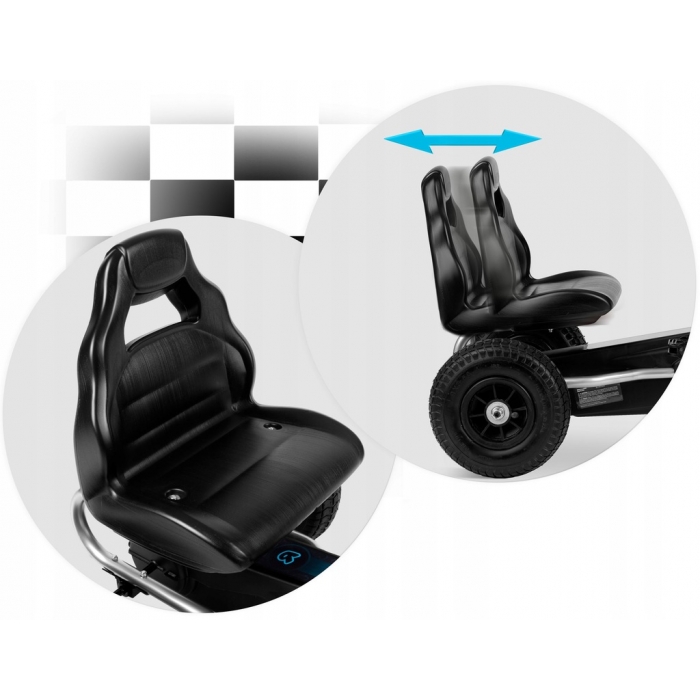 Kart Pedale Ricokids RK-591 Negru | Roti Gonflabile - imagine 3