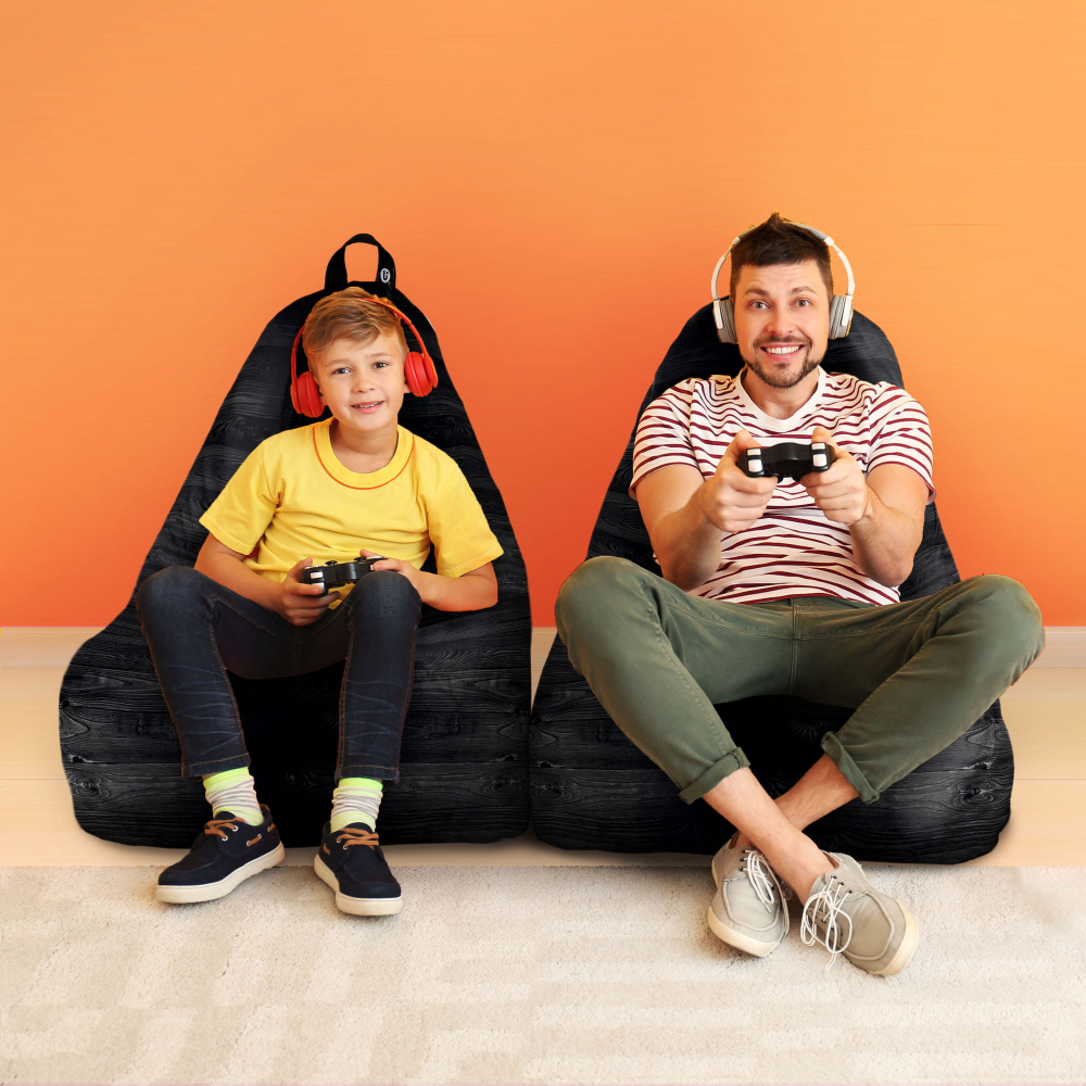 Fotoliu Puf Chill XL Updeco, Lemn Negru - imagine 4
