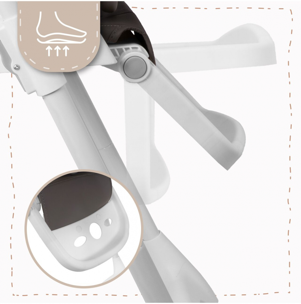 Scaun de masa 2in1 Malplay Deli Grey, pliabil cu roti - imagine 14