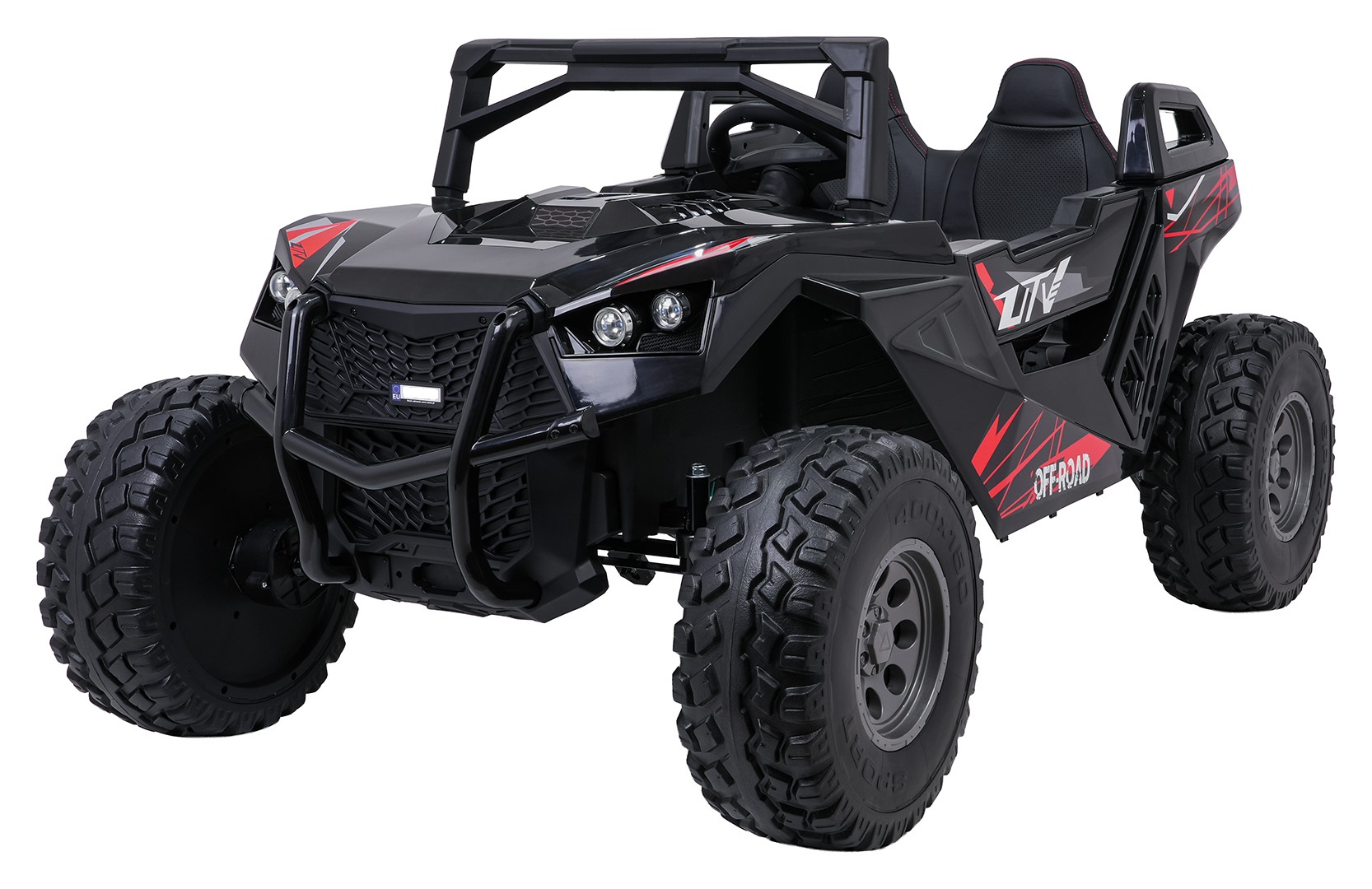 UTV electric pentru 2 copii Buggy XXL FAST EDITION cu viteza maxima 15km/h 500W 24V 4x4 (sx2929-fast) Negru - Autokids.ro