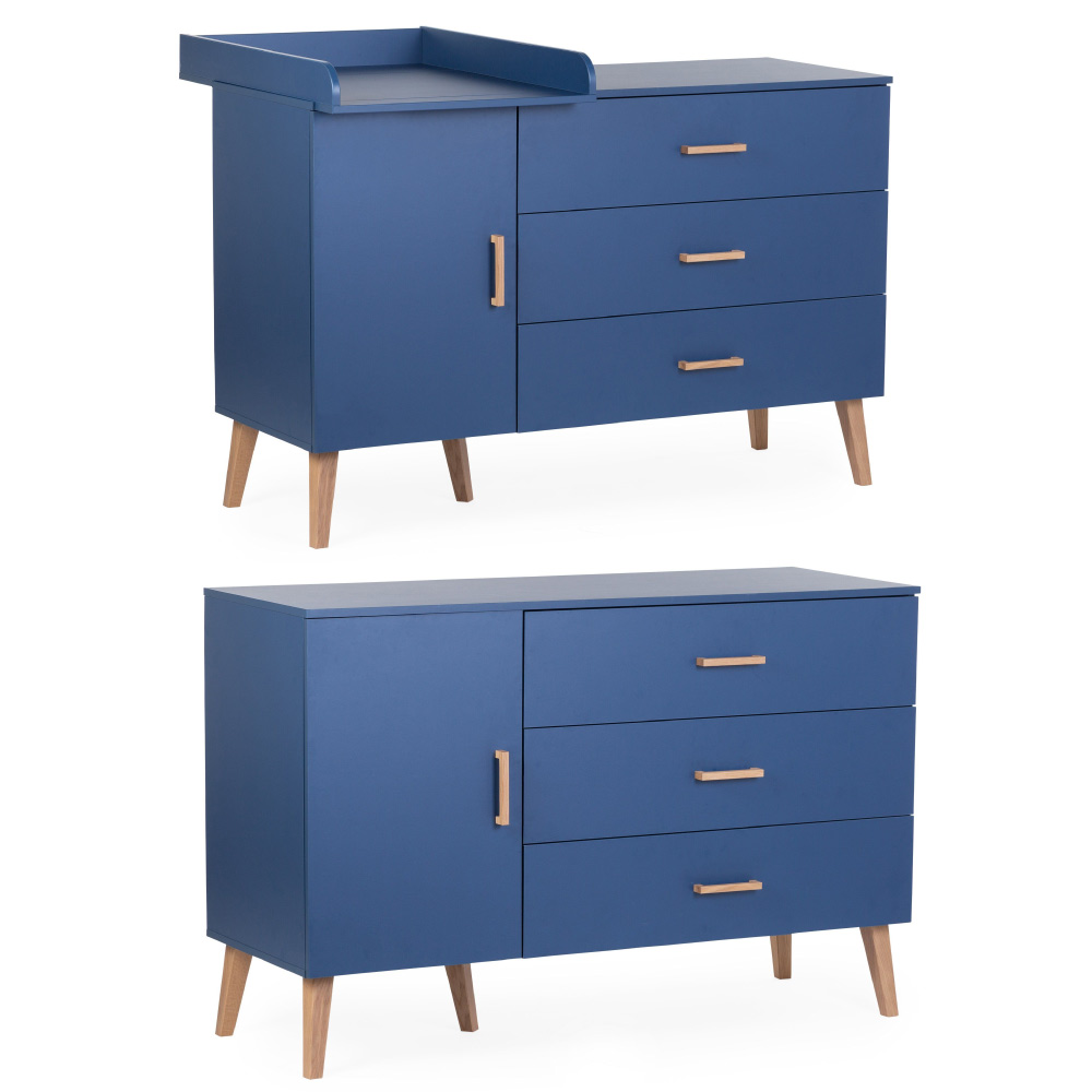 Comoda Childhome Bold Blue cu Masa de Infasat - imagine 2