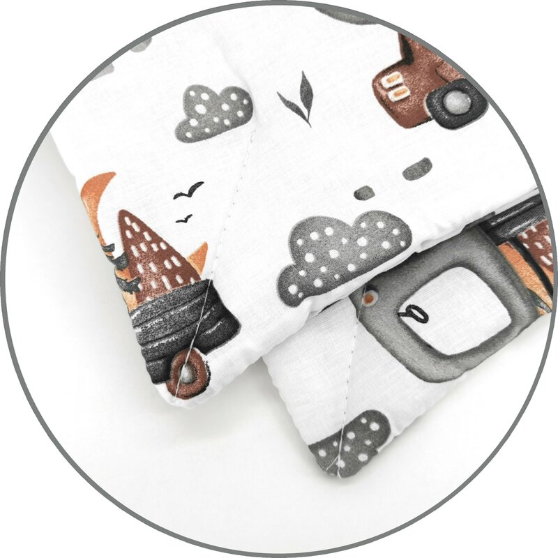 Lenjerie patut MimiNu Cars Grey, 3 piese, bumbac - imagine 2