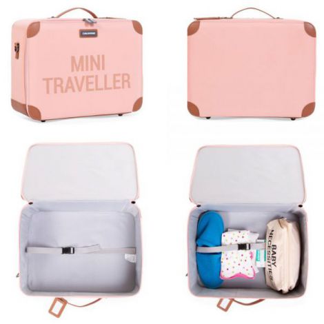 Valiza Childhome Mini Traveller Roz - Compactă & Practică - imagine 2