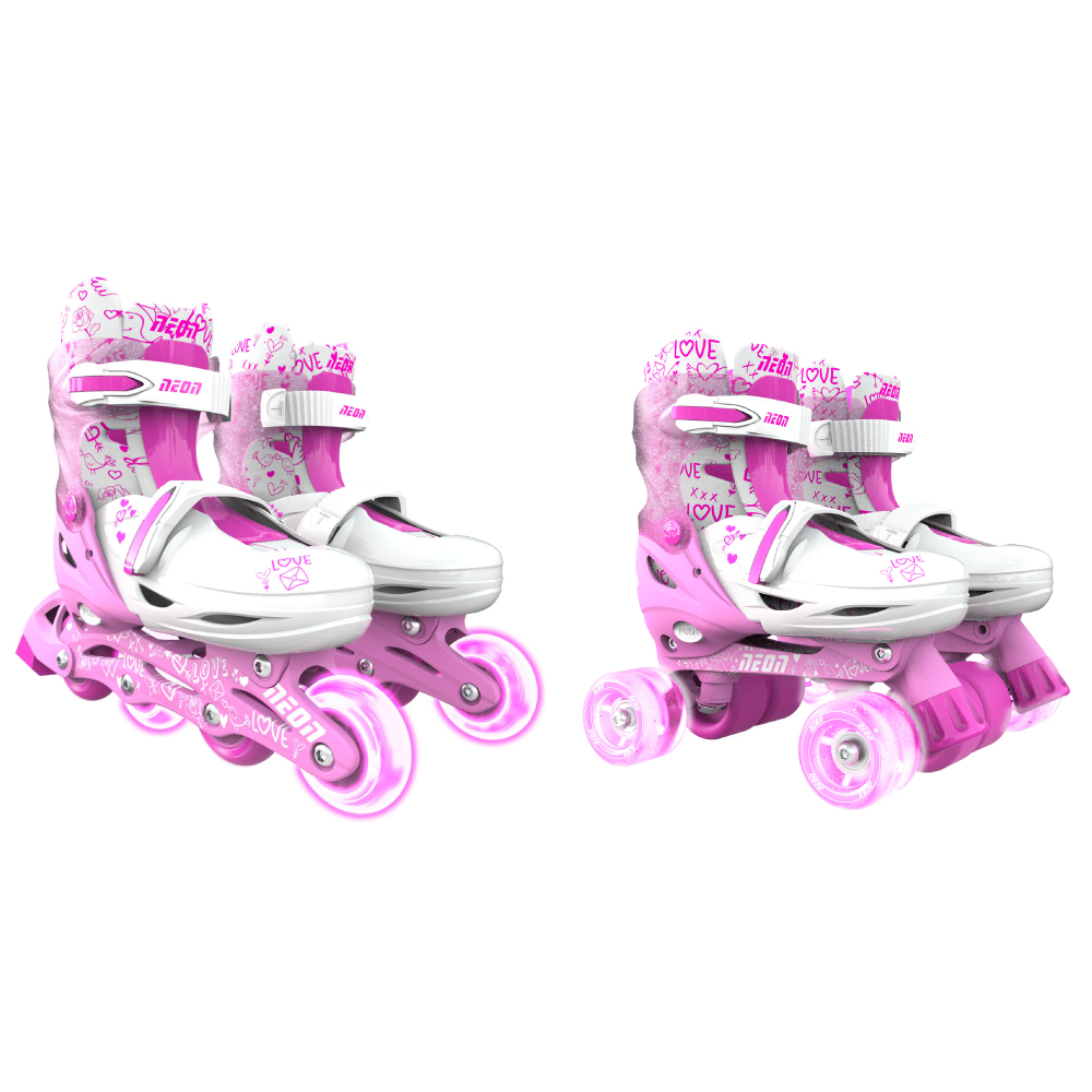 Role Neon Combo Skates 2 în 1 Pink, 34-37 - imagine 2